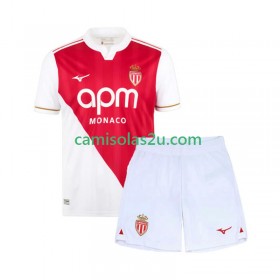 Camisolas de futebol AS Monaco Criança Equipamento Principal 2025/26 Manga Curta